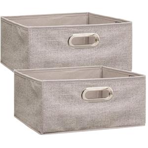 5five Opbergmand/kastmand - Set van 2x stuks - beige - linnen - 14 liter - 31 x 31 x 15 cm - Opbergbox - V -