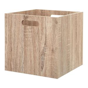 Merkloos Kast opbergmand/kastmand - lichtbruin - mdf hout - 29 liter - 31 x 31 x 31 cm - inklapbaar -