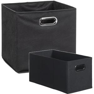 5five Set van 2x stuks opbergmanden/kastmanden 7 en 29 liter donkergrijs van linnen 31 cm -