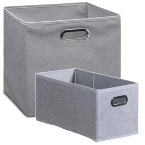 5five Set van 2x stuks opbergmanden/kastmanden 7 en 29 liter lichtgrijs van linnen 31 cm -