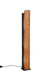 Trio Lighting Vloerlamp Karuni, hout, metaal, lichtbruin, zwart