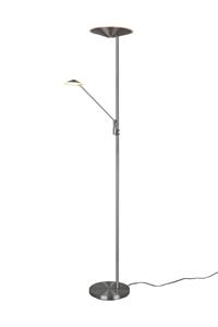 Trio Lighting LED vloerlamp Brantford, leeslamp mat nikkel