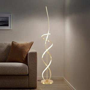 ONLI Kira LED vloerlamp, hoogte 140 cm, goudkleurig, metaal, 4000K