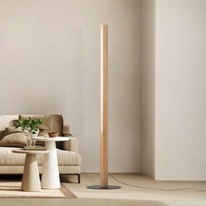 TK Lighting LED houten vloerlamp Teo, grenen, 120 cm, touchdimmer