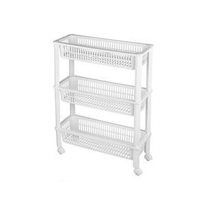 CM keukentrolley/badkamer trolley - op wieltjes - 3-laags - wit - kunststof - 51 x 20 x 68  -