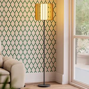Forlight vloerlamp Viva, lichtbruin, hout/metaal, hoogte 160 cm