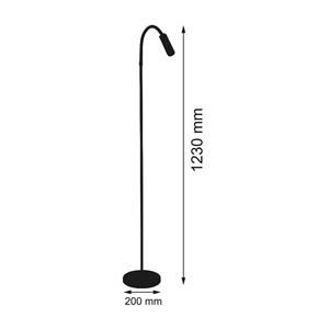 Busch LED vloerlamp Rocco, nikkel mat flexibele arm rood