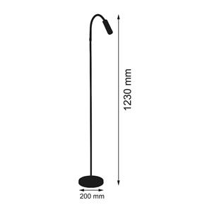 Busch LED vloerlamp Rocco nikkel mat flexibele arm grijs