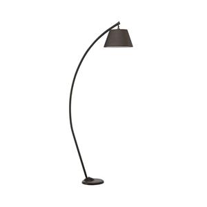 ONLI Vloerlamp Sinea, zwart/zwart, hoogte 110 cm, ijzer, textiel