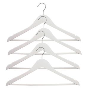 SPACEO Set Van 4 Witte Fsc Houten Hangers 