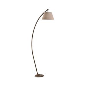 ONLI Vloerlamp Sinea, bruin/zand, hoogte 110 cm, ijzer, textiel