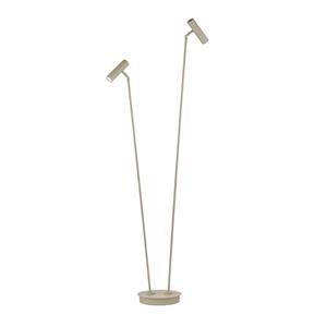 HELL LED vloerlamp Tom Pro, zandkleurig, 2-lamps, CCT, dimmer