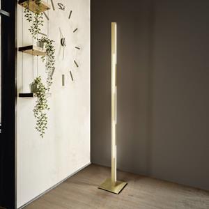 Fabas Luce LED vloerlamp Ling, messing, hoogte 165 cm, dimbaar, metaal