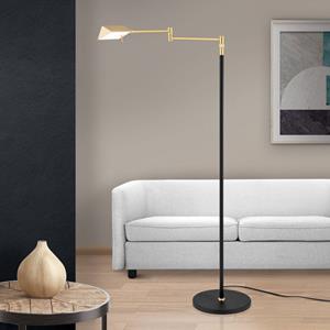 Orion LED vloerlamp Boston, touchdimmer zwart/messing