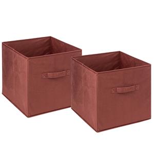 5five Opbergmand/kastmandje - 2x stuks - Bordeaux rood - 31 x 31 x 31 cm - 29 liter - Vakkenkast manden - -