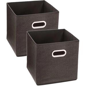 5five Set van 2x stuks opbergmand/kastmand 29 liter bruin linnen 31 x 31 x 31 cm -