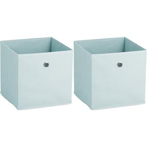 Zeller Opbergmand/kastmand - 2x - 22 liter - lichtblauw - 28 x 28 x 28 cm -