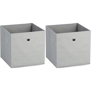 Zeller Opbergmand/kastmand - 2x - 22 liter - lichtgrijs - 28 x 28 x 28 cm -