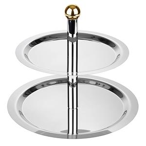 APS Etagère Finesse, 2-laags; 38x30 cm (ØxH); zilver