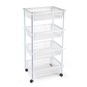 PlasticForte Keukentrolley op wieltjes - 4-laags - transparant - kunststof - 40x50x85 cm -