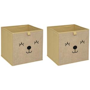 Atmosphera Opbergmand/kastmand beer- 2x - voor kinderen
