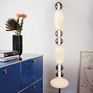 Ideallux Ideal Lux LED vloerlamp Lumiere, opaal/grijs glas, hoogte 155 cm
