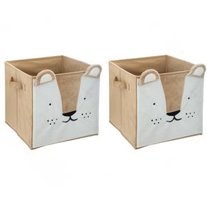 Atmosphera Opbergmand/kastmand leeuw - 2x - voor kinderen