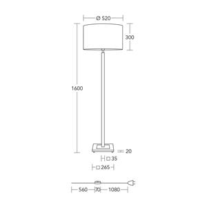HerzBlut vloerlamp Titos, hout, wit, 160 cm hoog, E27