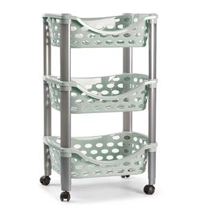 PlasticForte Keukentrolley/roltafel - 3-laags - kunststof - groen - x 65 cm -