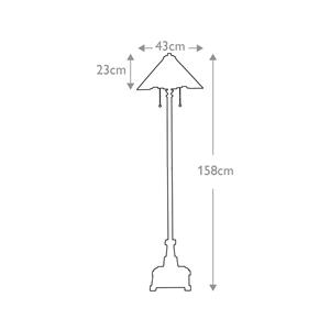 QUOIZEL Inglenook vloerlamp, Tiffany stijl, brons, hoogte 158 cm