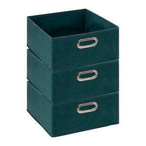 5five Opbergmand/kastmand - 3x - petrol blauw - linnen - 14 liter - 31 x 31 x 15 cm - Opbergbox - Vakkenka -