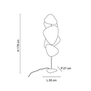 MARKET SET Vloerlamp Scherm, papier, wit, 179 cm hoog