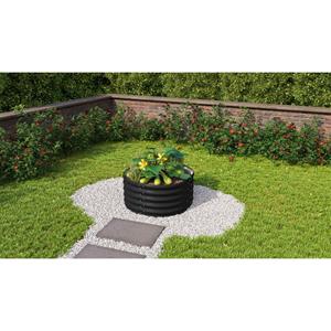 Vitavia Verhoogd Moestuinbed Vita Maat 401 Rond Zincalume Zwart Ø82x40,1cm