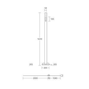 HerzBlut LED vloerlamp Leonora, hout, leeslampje, dimbaar