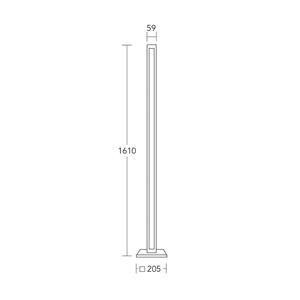HerzBlut LED vloerlamp Karl G, hout/graniet, dimbaar
