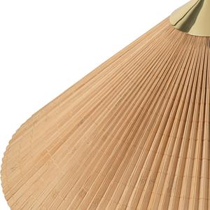 GUBI vloerlamp 9602, messing/rattan, kap van bamboe