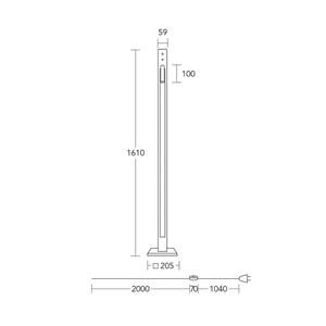 HerzBlut LED vloerlamp Karl K, hout, leeslampje, dimbaar