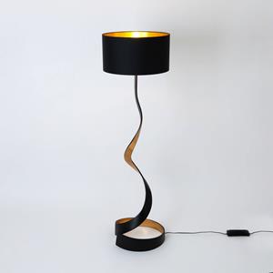 Holländer Vloerlamp Vortice, zwart/goud, hoogte 157 cm, ijzer