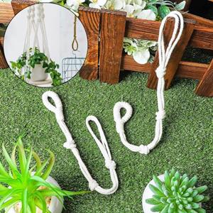 HOMEKA 4 stuks plantenhanger extender waterdicht sterk draagvermogen ruimtebesparend macrame handgemaakte potplant lanyard voor tuin beige