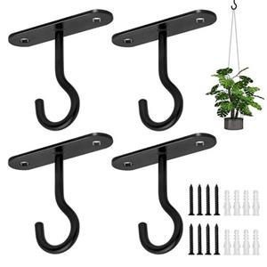 Amusedly Hangende plantenhaak Ruimtebesparende eenvoudige installatie Decoratieve aan de muur gemonteerde bloempothaak voor binnentuinieren wit