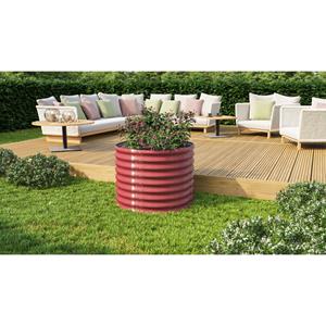 Vitavia Verhoogd Moestuinbed Vita Maat 630 Rond Zincalume Rood Ø82x63cm