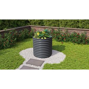 Vitavia Verhoogd Moestuinbed Vita Maat 858 Rond Zincalume Graniet 82x82x86cm