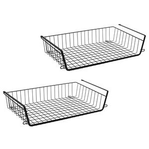 5five Hangmand voor kast - 2x - metaal - 51 x 30 x 11 cm - zwart - kastmandje - opbergers -