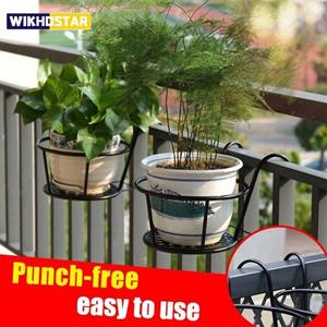 WIKHOSTAR Balkon bloemenrek plantenbak Europese ijzeren leuning pot plantenrek hangende vensterbank hangende orchidee groene wandplank Bronze 18x12x22