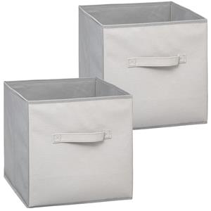 5five Set van 2x stuks opbergmand/kastmand 29 liter grijs krokodil print van kunststof 31 x 31 x 31 cm -