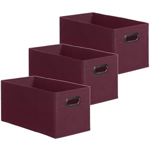 5five Set van 3x stuks opbergmand/kastmand 7 liter aubergine paars linnen 31 x 15 x 15 cm -