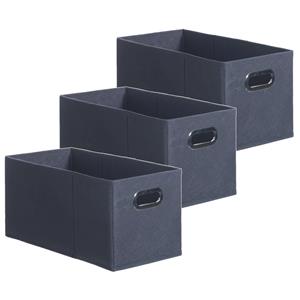5five Set van 3x stuks opbergmand/kastmand 7 liter donkergrijs linnen 31 x 15 x 15 cm -