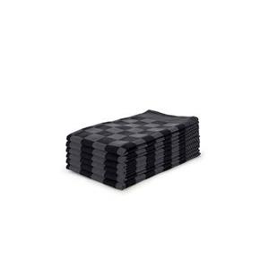 Elegance Eleganzzz Theedoekenset Blok 65x65cm - zwart - set van 6