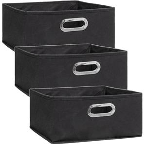 5five Set van 3x stuks opbergmand/kastmand 14 liter donkergrijs linnen 31 x 31 x 15 cm -