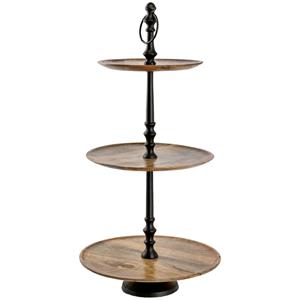 Vega Decoratieve etagère Aloma; 35x70 cm (ØxH); bruin/zwart